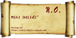 Mihl Odiló névjegykártya